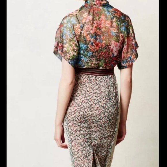 Byron Lars Lana Sheath Floral Lace Dress Mixed Media Sequins Size 2 Rare find - Picture 2 of 4